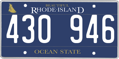 RI license plate 430946