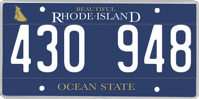 RI license plate 430948