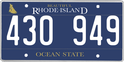 RI license plate 430949