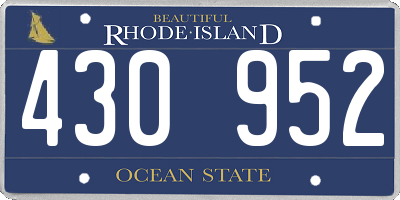 RI license plate 430952