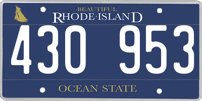RI license plate 430953