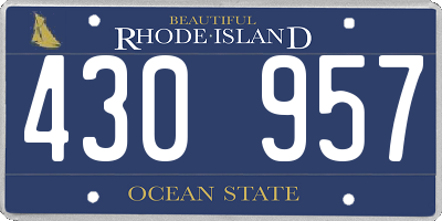 RI license plate 430957