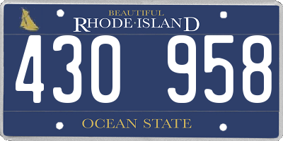RI license plate 430958