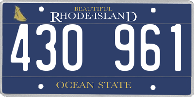 RI license plate 430961
