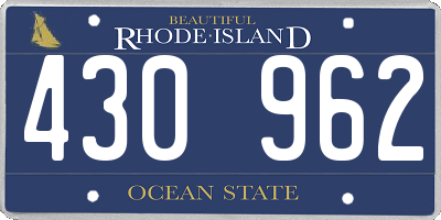 RI license plate 430962