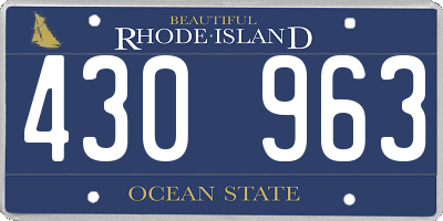 RI license plate 430963