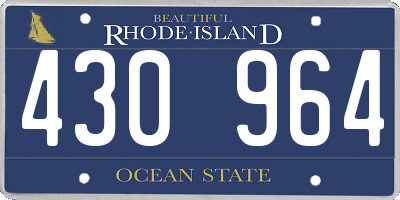 RI license plate 430964