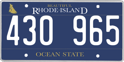 RI license plate 430965