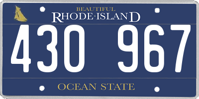 RI license plate 430967