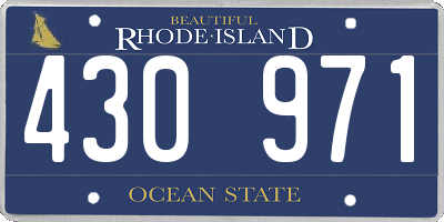 RI license plate 430971