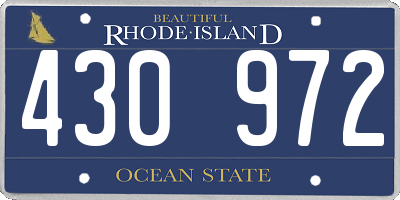 RI license plate 430972