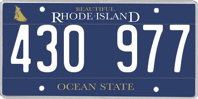 RI license plate 430977