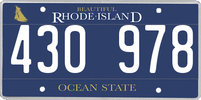 RI license plate 430978