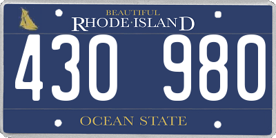 RI license plate 430980