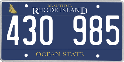 RI license plate 430985