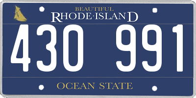RI license plate 430991