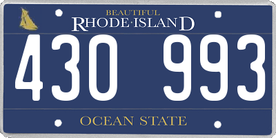 RI license plate 430993