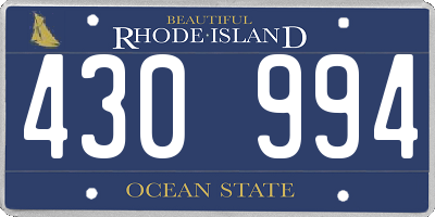 RI license plate 430994