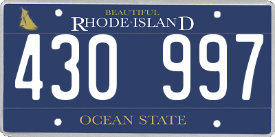 RI license plate 430997