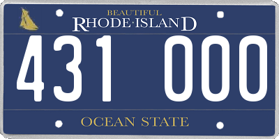 RI license plate 431000