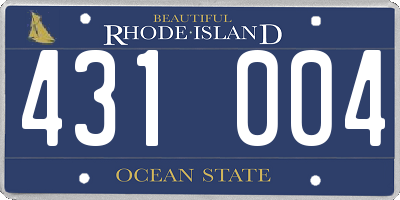 RI license plate 431004