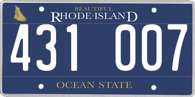 RI license plate 431007