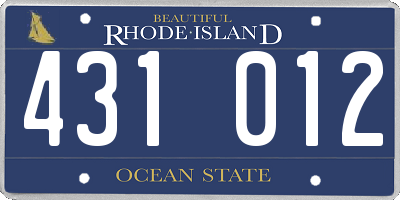 RI license plate 431012
