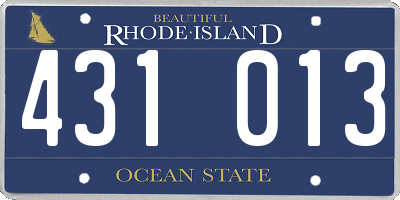 RI license plate 431013