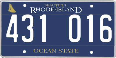 RI license plate 431016