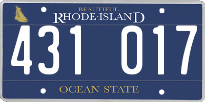 RI license plate 431017