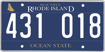 RI license plate 431018