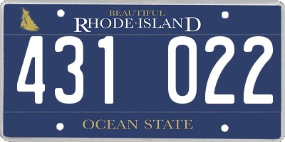 RI license plate 431022