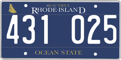 RI license plate 431025