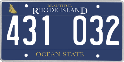 RI license plate 431032