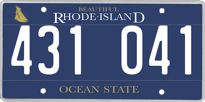 RI license plate 431041