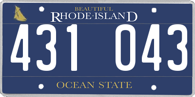 RI license plate 431043