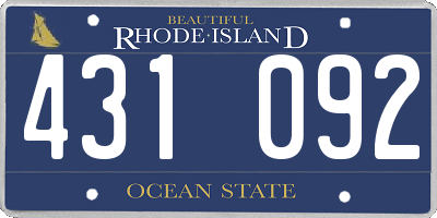 RI license plate 431092
