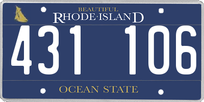 RI license plate 431106