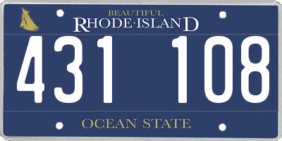 RI license plate 431108
