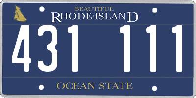 RI license plate 431111