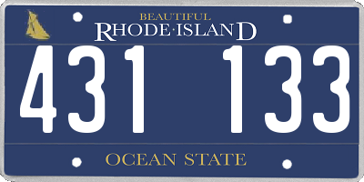 RI license plate 431133
