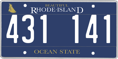 RI license plate 431141