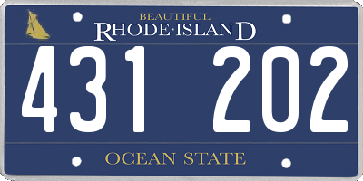 RI license plate 431202
