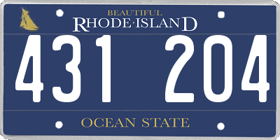 RI license plate 431204