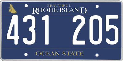 RI license plate 431205