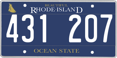 RI license plate 431207