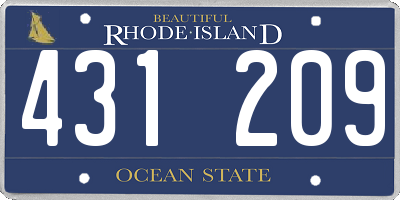 RI license plate 431209