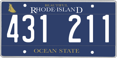 RI license plate 431211