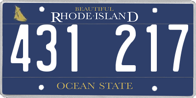 RI license plate 431217