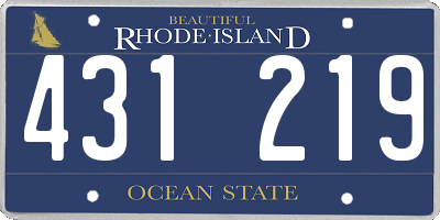 RI license plate 431219